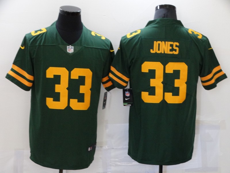 Men Green Bay Packers #33 Jones Green New Vapor Untouchable Limited Player 2021 Nike NFL Jersey